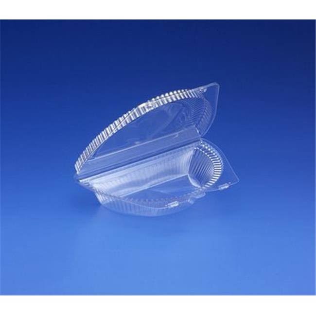 9 in. Hinged Half Pie Container Clear R95121