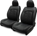 Black Faux Leather 3D Semi-Custom Car Seat Covers P160