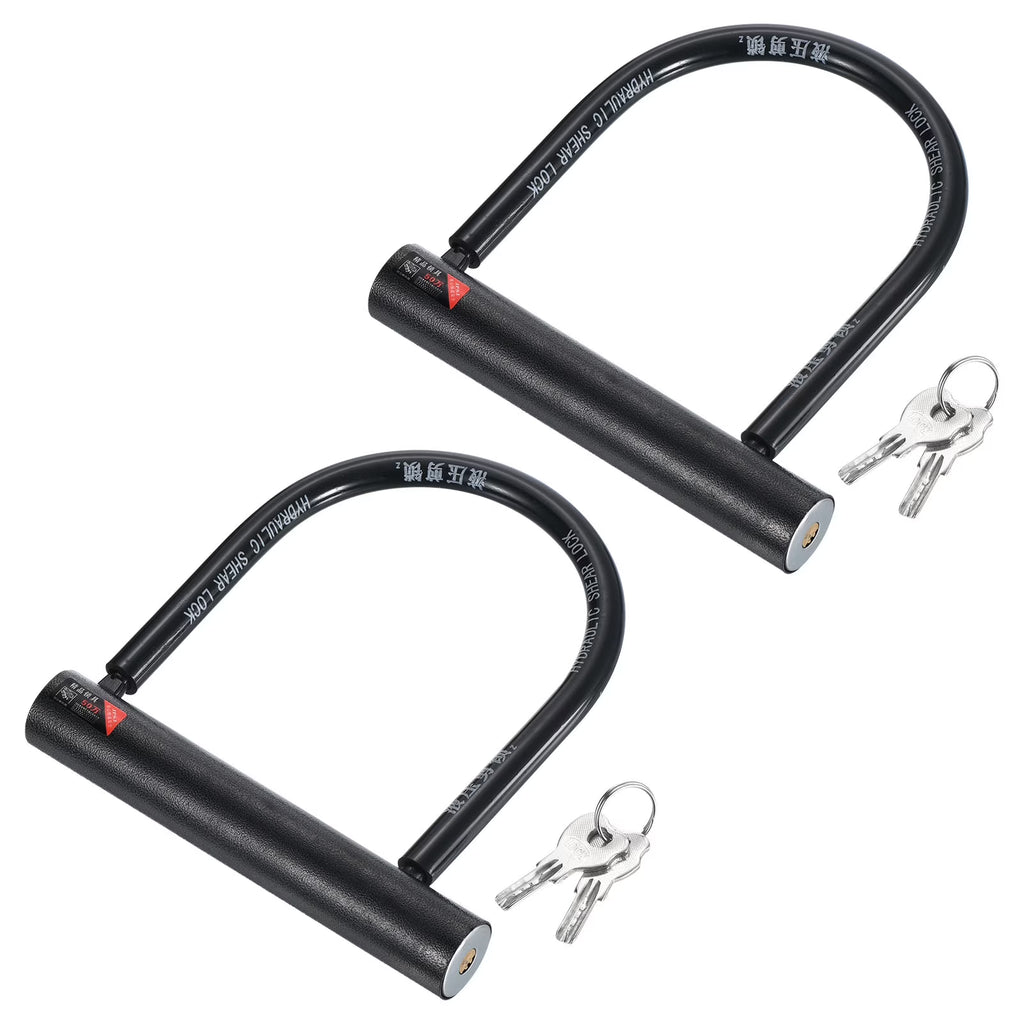 Black 2 Pack 15mm Zinc Alloy U Lock Bike Lock Q55067