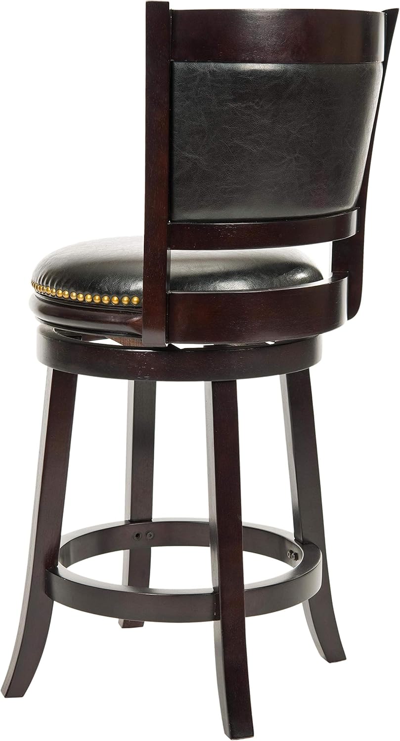 Cappuccino and Black Leather Swivel Counter Stool O463739