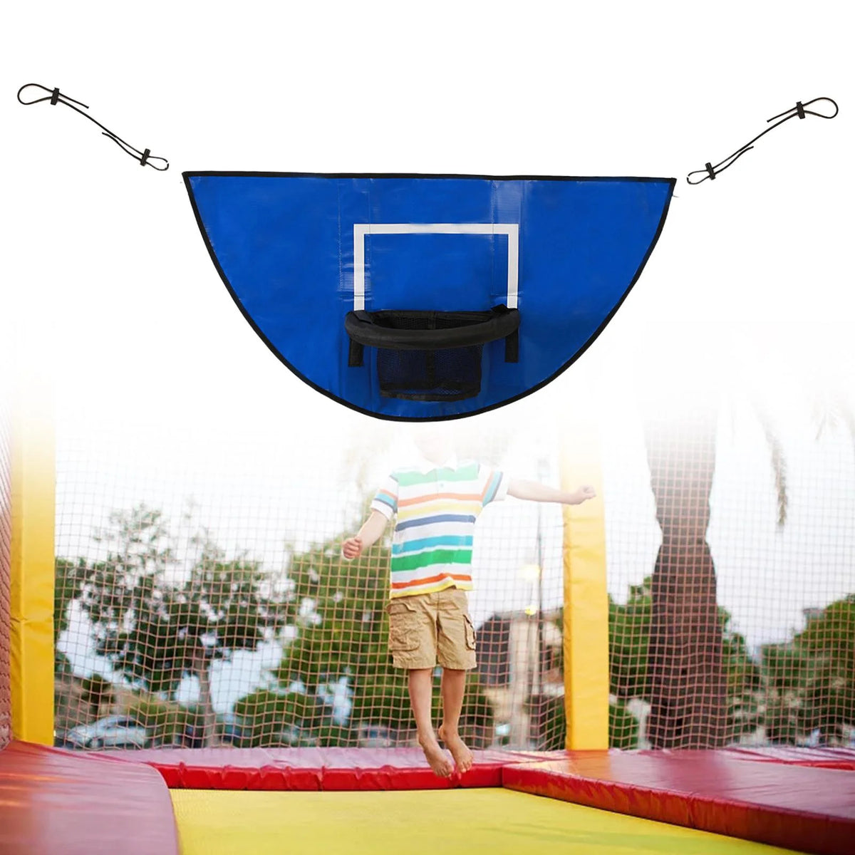Basketball Hoop Attachment for Trampoline with Net Basketball Goal I26439