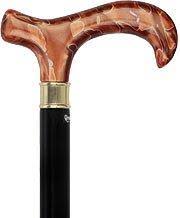 Black Beechwood Walking Cane with Brass Collar X30991