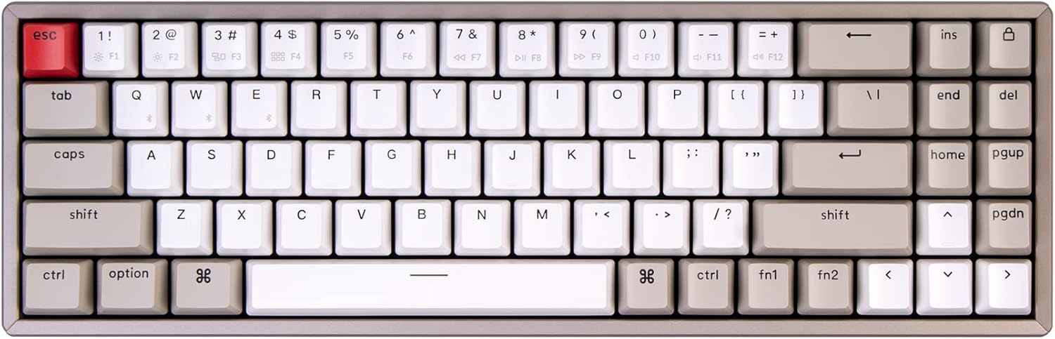 Keychron K14 Bluetooth Wireless Aluminum Frame Mechanical Keyboard with Blue Switch, 72 Keys Compact Keyboard Q653532