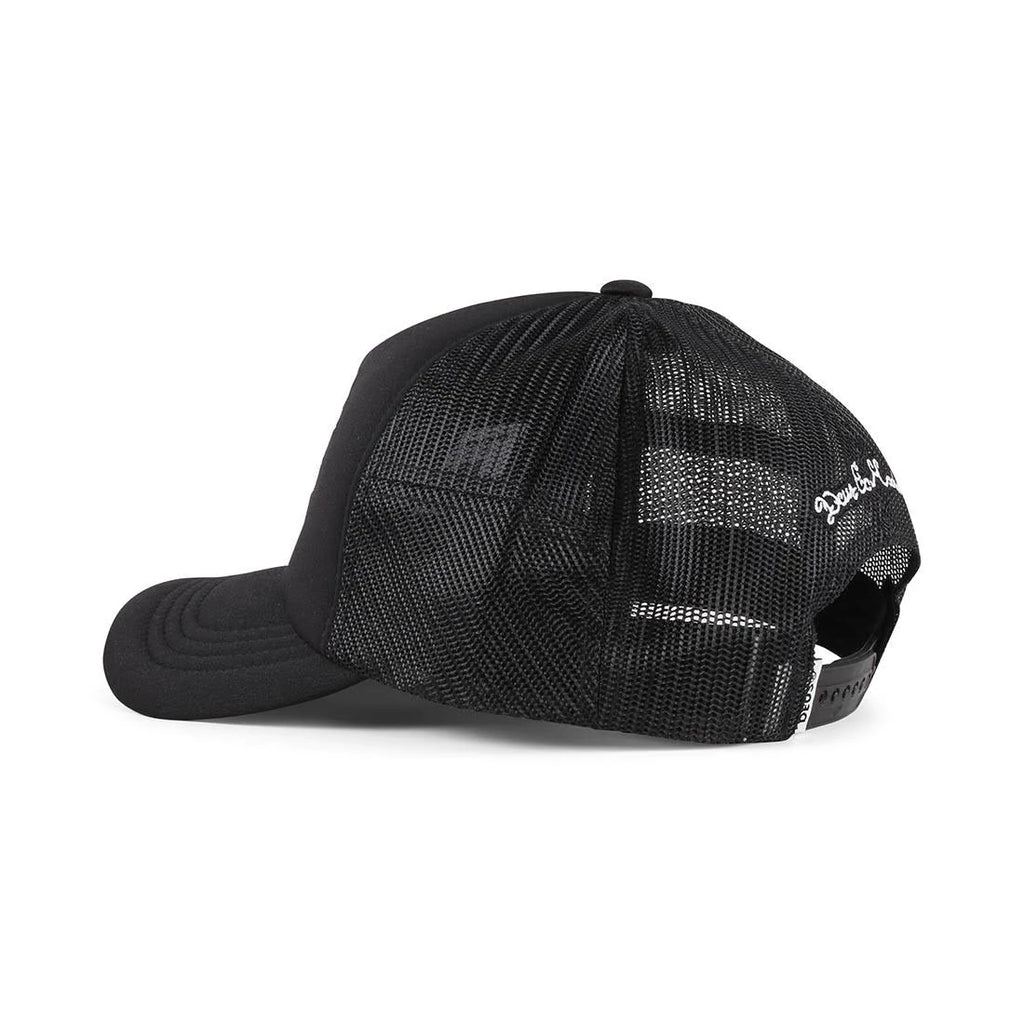 Black Curvy Trucker Cap E4665