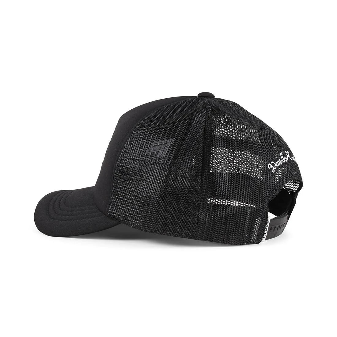 Black Curvy Trucker Cap E4665