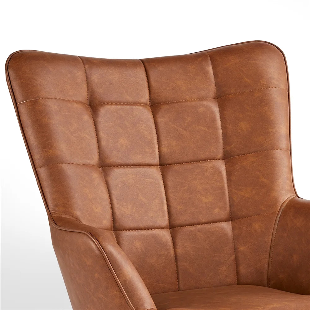 Brown Faux Leather Chair S884053