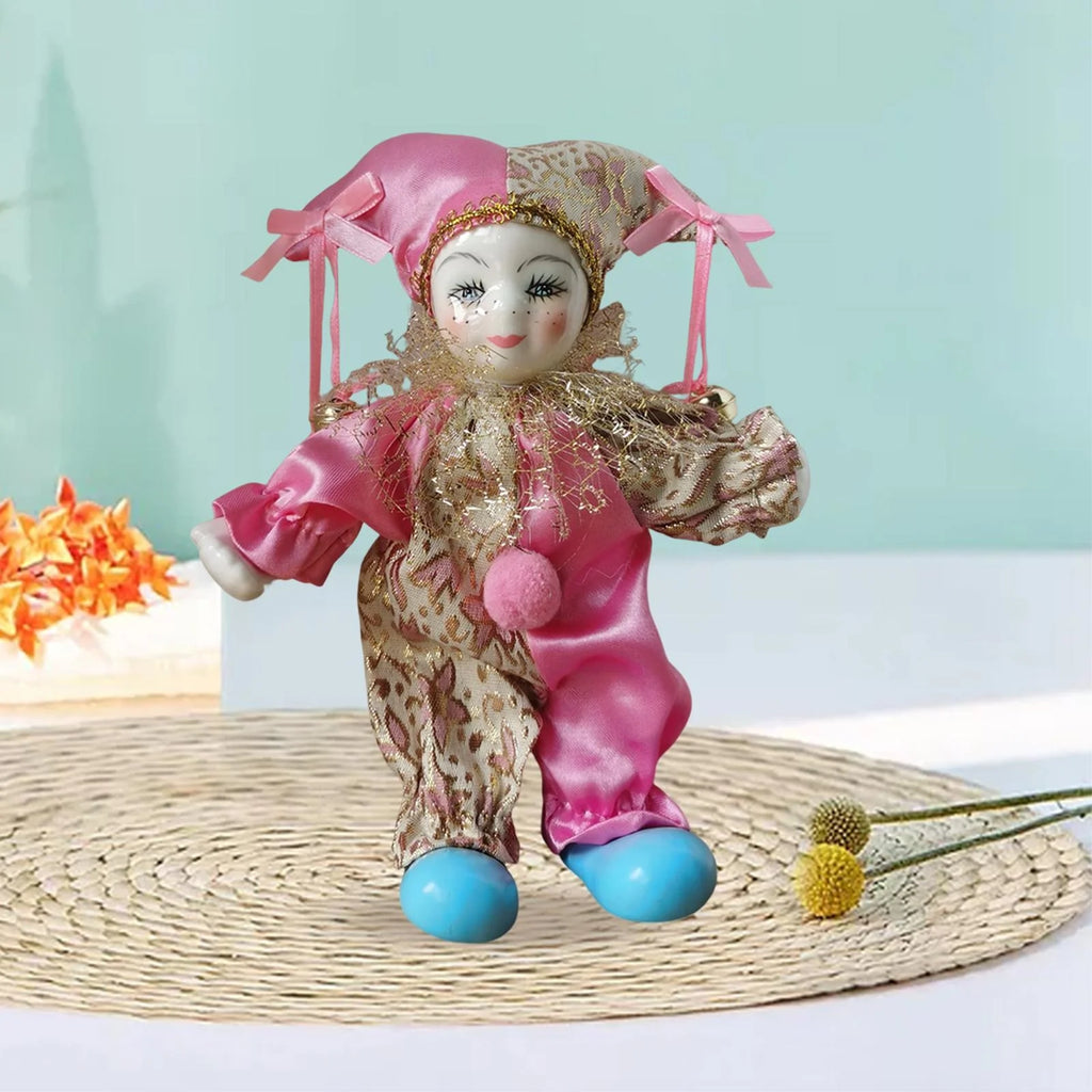 Porcelain Clown Doll with Costume K303326