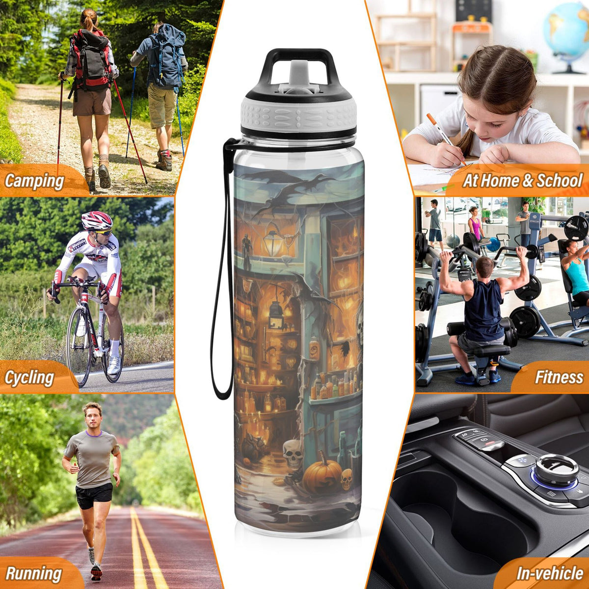 32oz Tritan Leakproof Clear Sports Water Bottle E2821