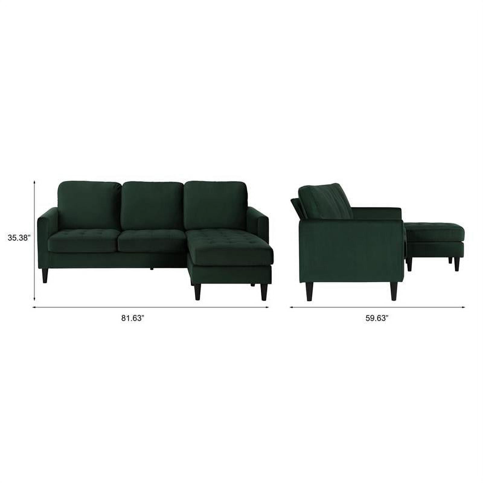 Green Reversible Sectional Sofa Couch K138