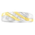 10k Two-Toned Gold Diamond 3-Stone Ring A492