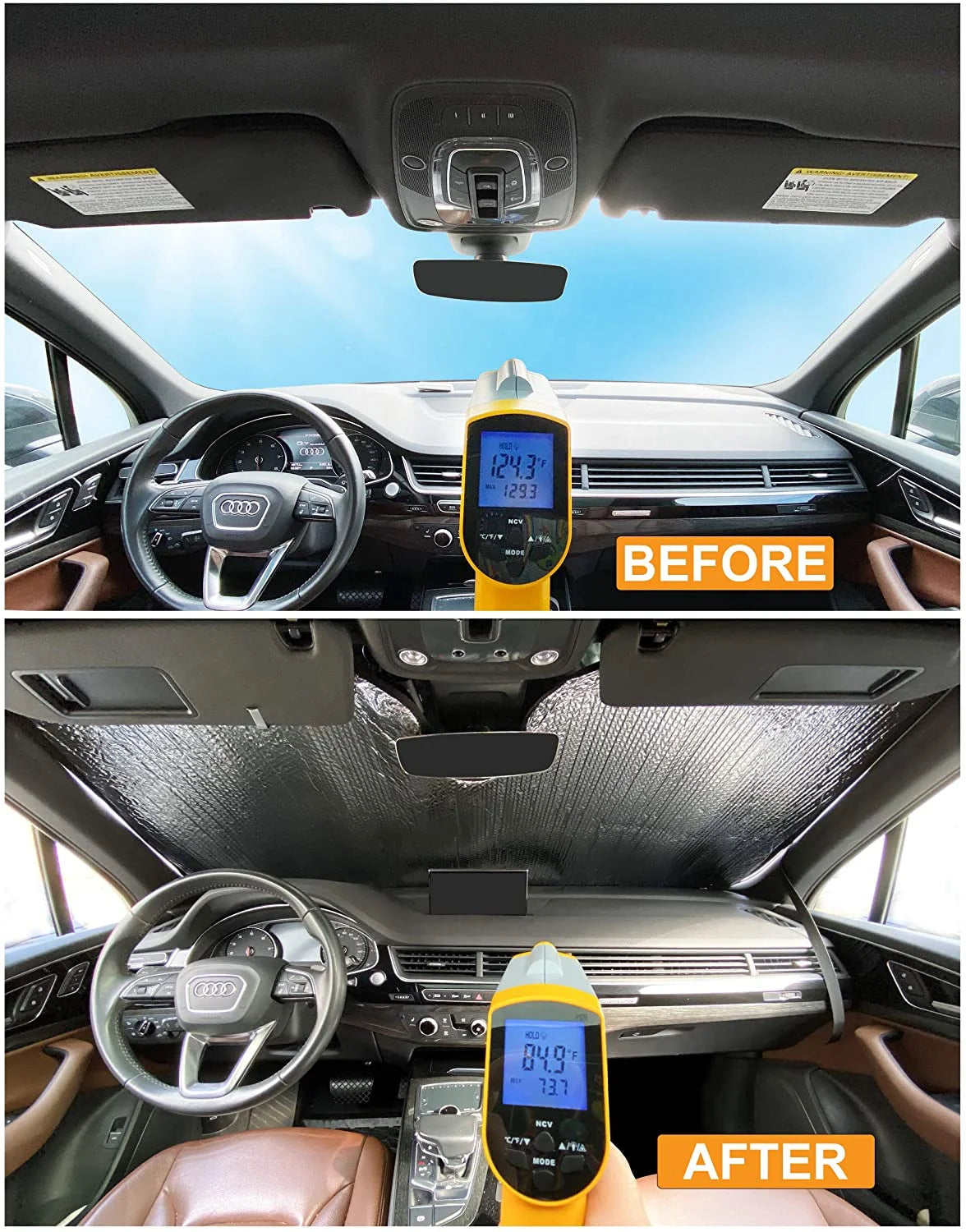 Set of 2 Front Row Sunshades for Hyundai Santa Fe SUV D842