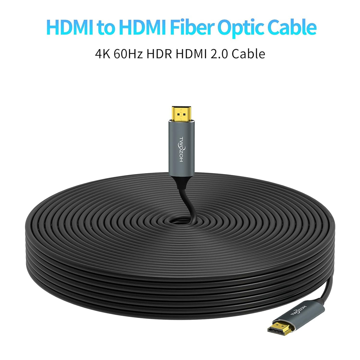 Fiber Optic HDMI Cable 30FT 4K HDMI to HDMI Cable 4K/60Hz 18Gbps High Speed UHD Fiber HDMI Cord Pack of 2 S860