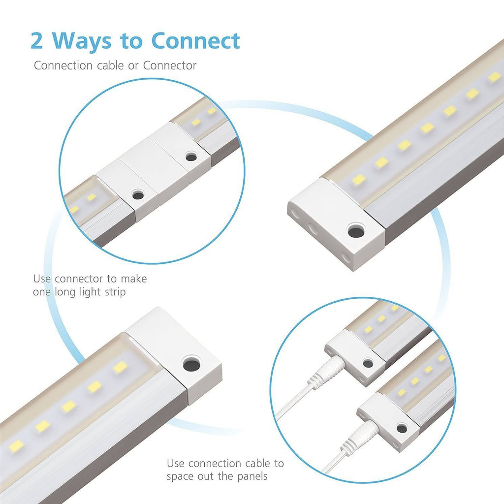 White Finish 3 Extra Long 20 inch Panels LED Dimmable Under Cabinet Lighting Kit D973