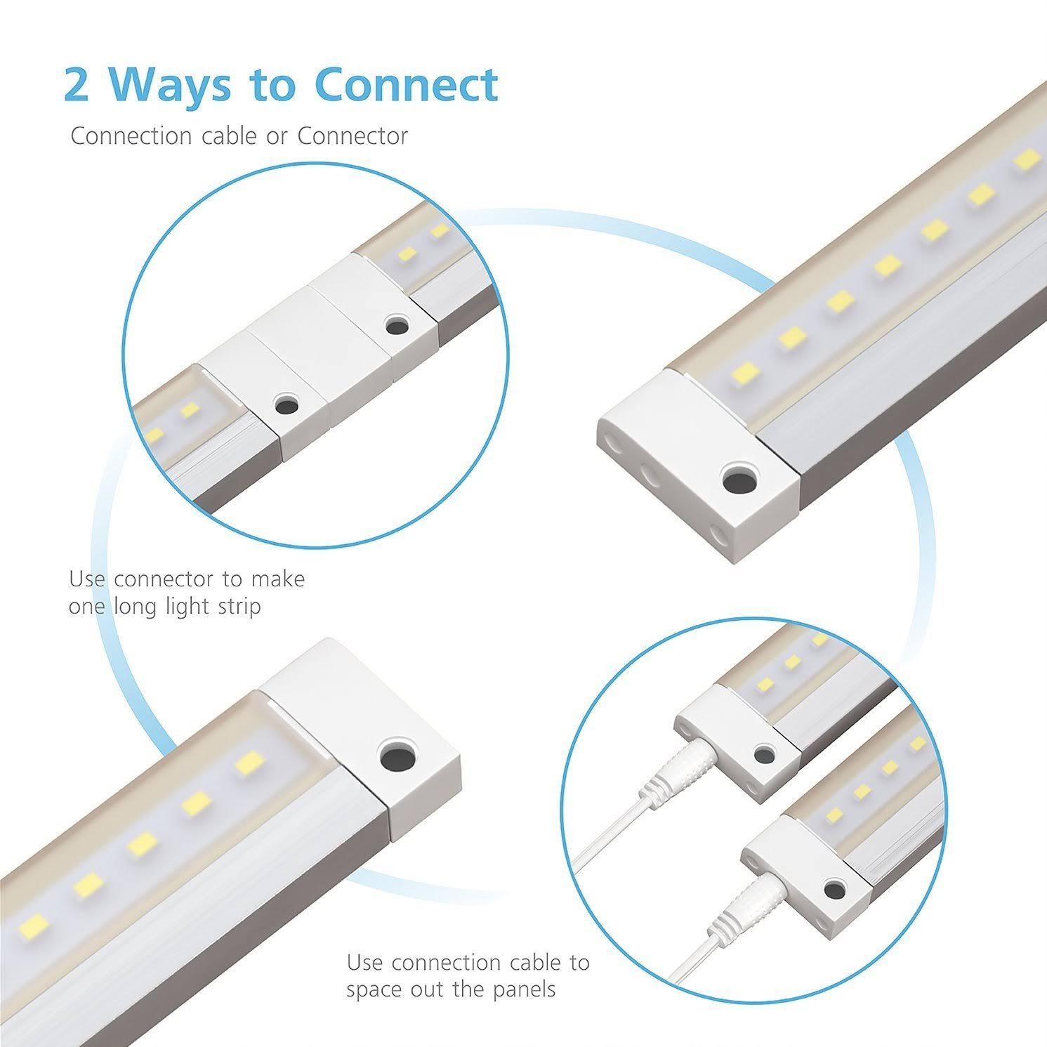 White Finish 3 Extra Long 20 inch Panels LED Dimmable Under Cabinet Lighting Kit D973