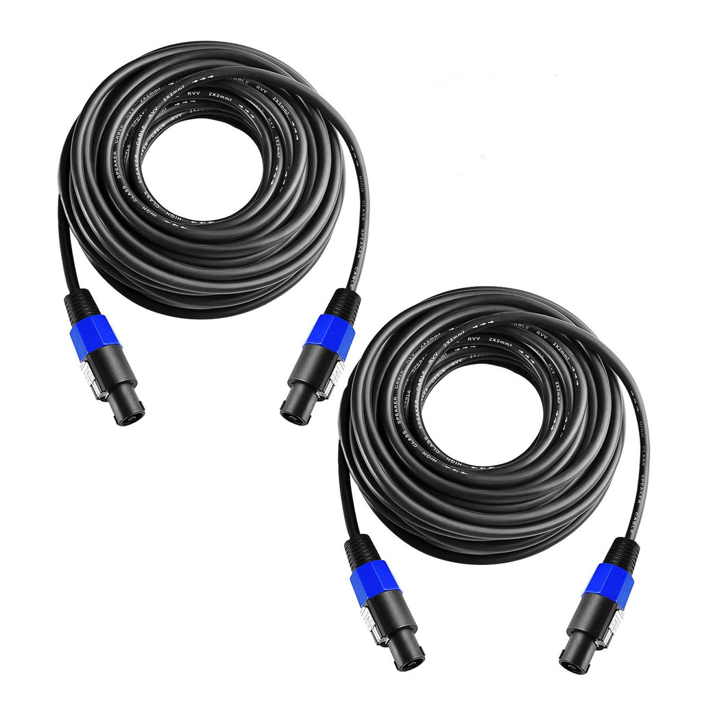 2Pcs 100 Feet Speakon to Speakon Speaker Audio Cable with Twist Lock C686