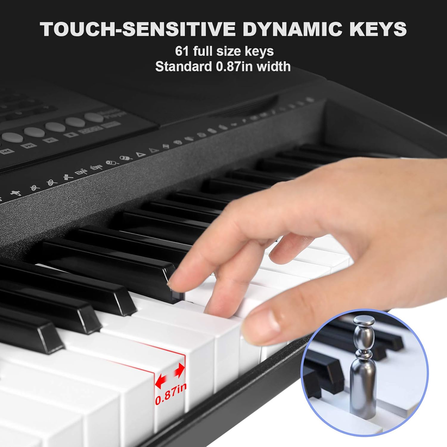 61 Key Portable Electric Keyboard Piano with Stand, Stool, Headphones, Microphone, LCD Screen B4254
