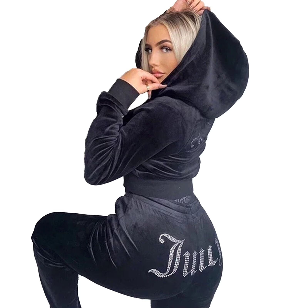 Velour Tracksuit 2-Piece Set M323