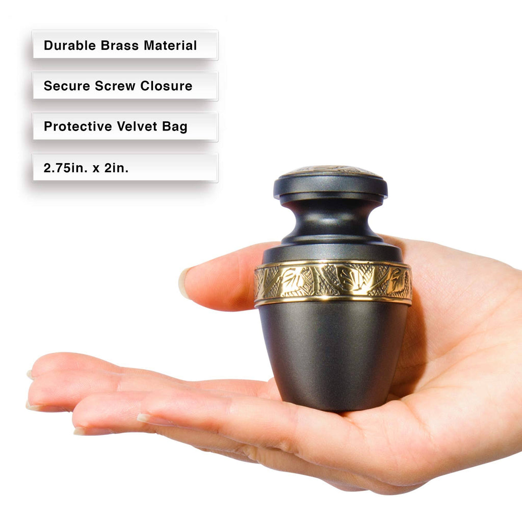 Set of 4 Black Small Keepsake Urn U840