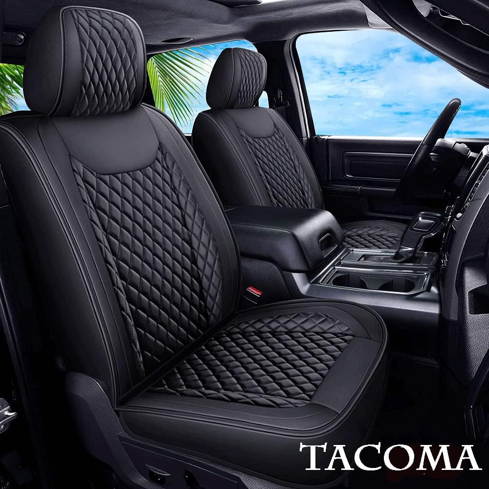 Coffee Waterproof Faux Leather Full Set Seat Covers S496