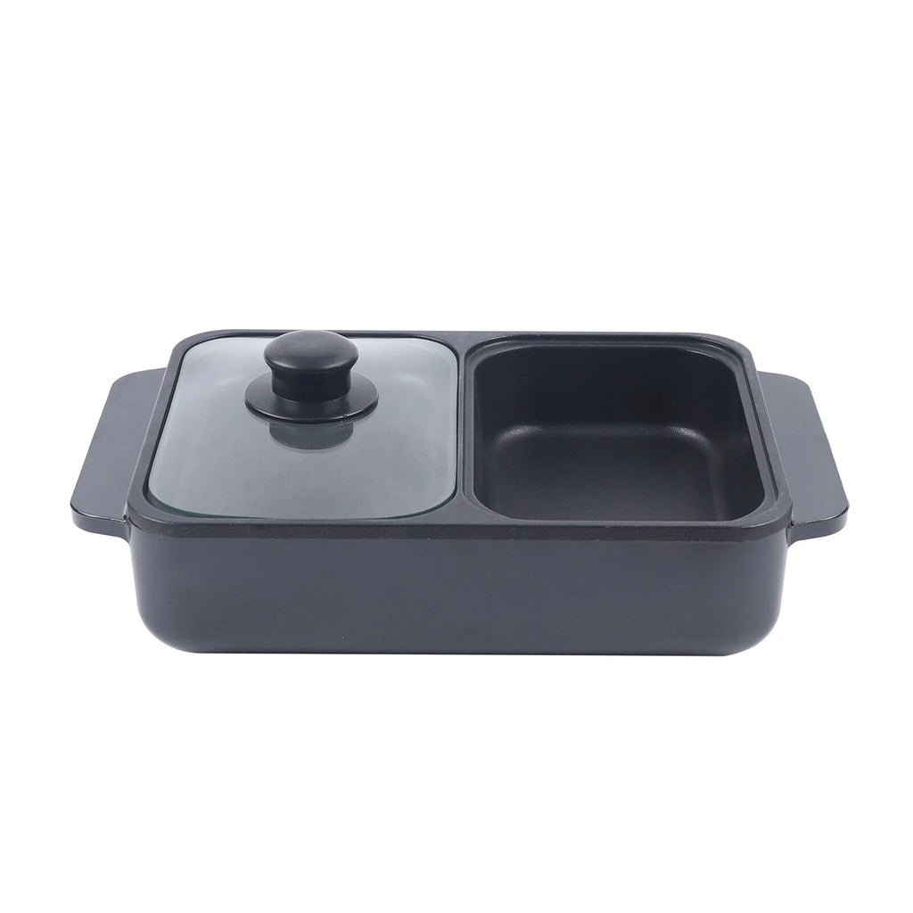 2-IN-1 Electric Hot Pot BBQ Grill Smokeless Cooking Pan 1200W A750