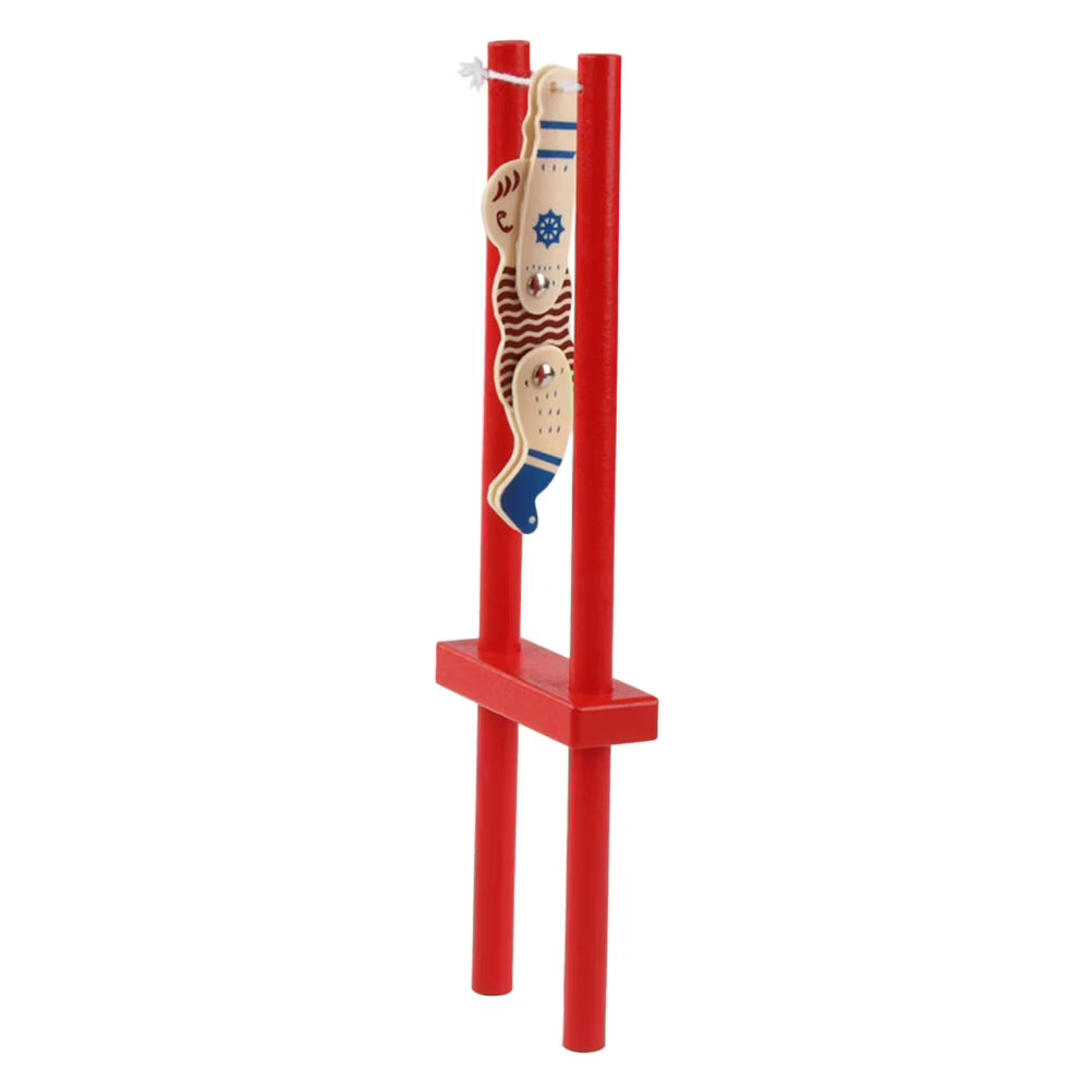 Wooden Acrobatic Monkey Hand Control String Gymnastic Man Wood Sensory Fidget Game I43294