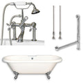 Acrylic Double Ended Clawfoot Bath Tub, Polished Chrome, 70 x 30 in. E945