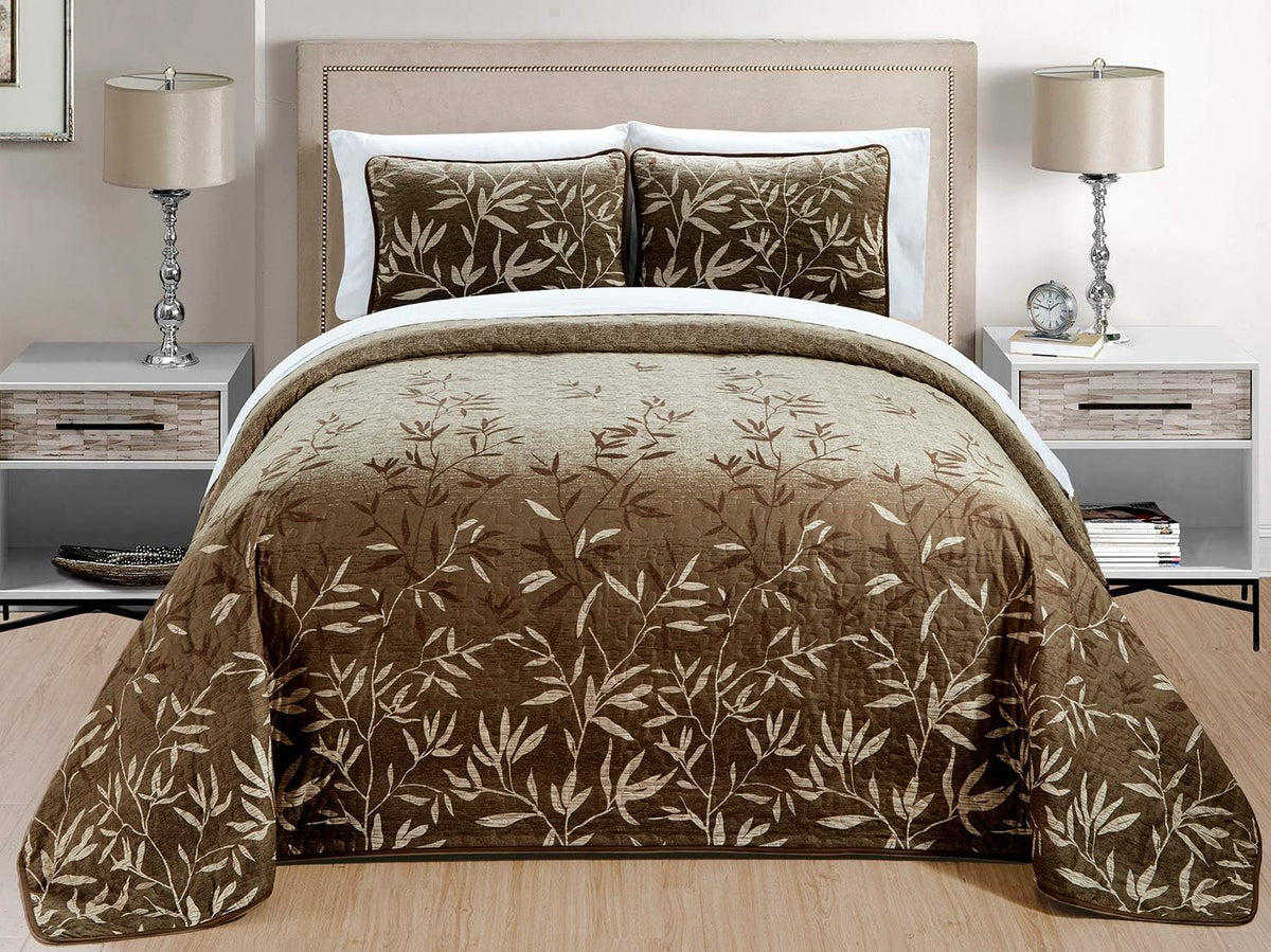 Terracotta Red Grey Black Medallion Oversize Cal King Size Quilt Set I445029