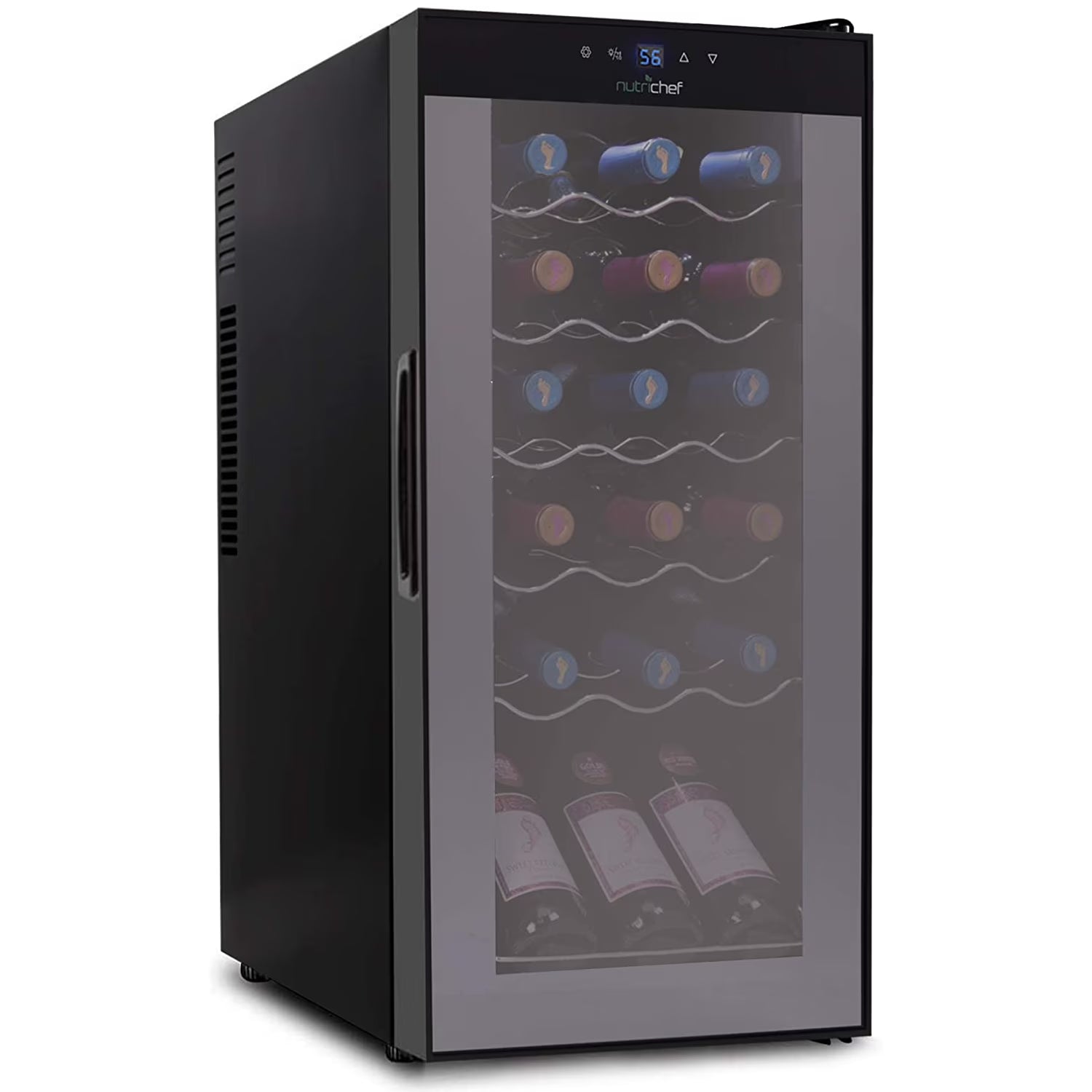 18 Bottle Thermoelectric Wine Chiller Cooler, Black J50002