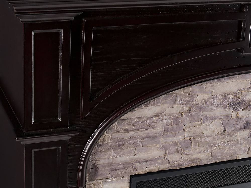 Ebony Gray Stacked Stone Electric Fireplace F5041