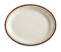 Arizona Brown Rim Speckled Stoneware Oval Platter Box of 12 Q293055