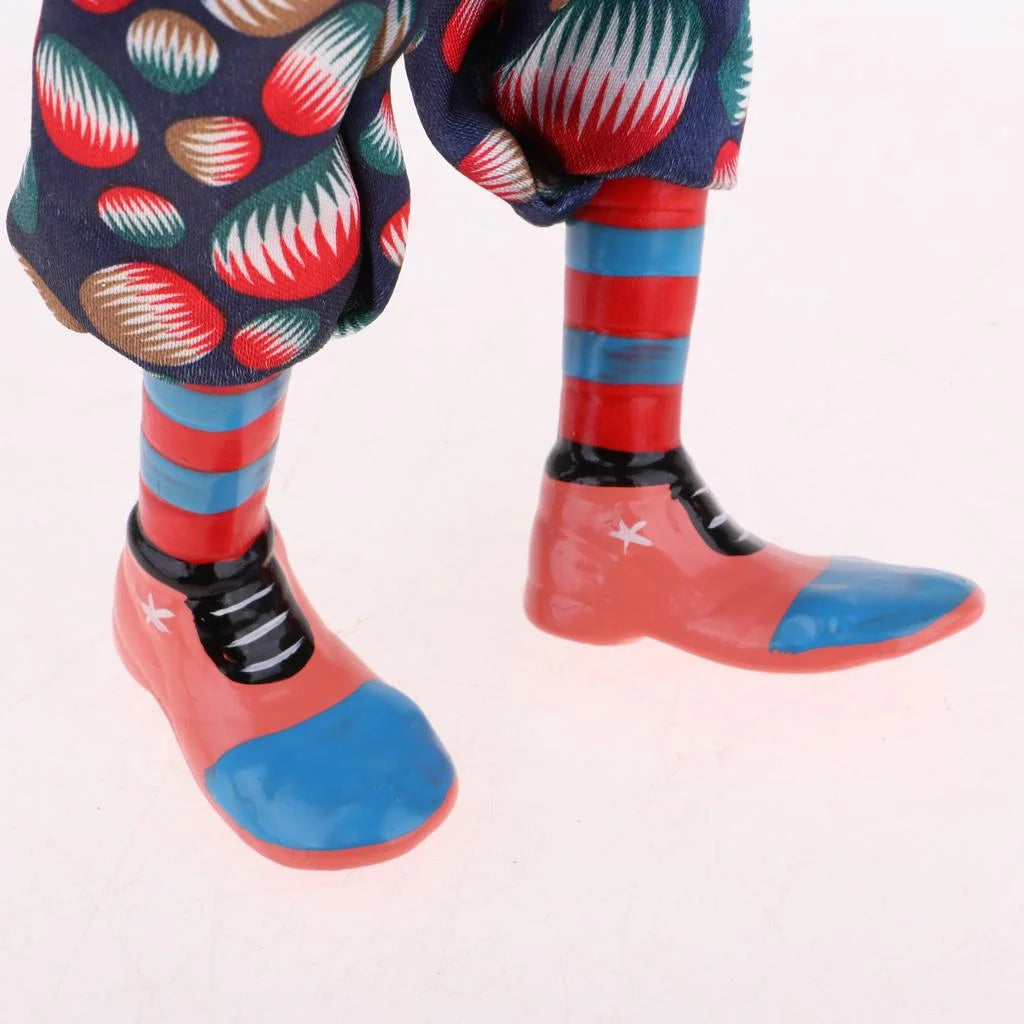 Porcelain Doll Collectibles, Hanging Foot Clown Marionette Puppet Toy, Desktop Decor Ornaments S506065