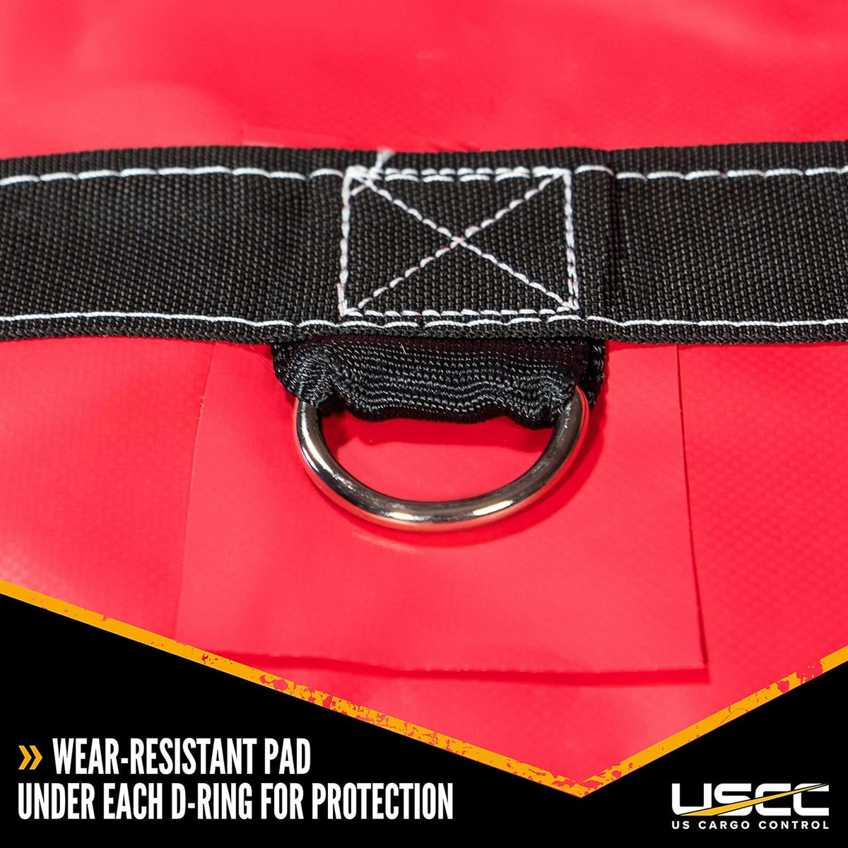 Heavy Duty 18 Ounce Red Lumber Tarp with 4 Foot Drop and Flap D2410