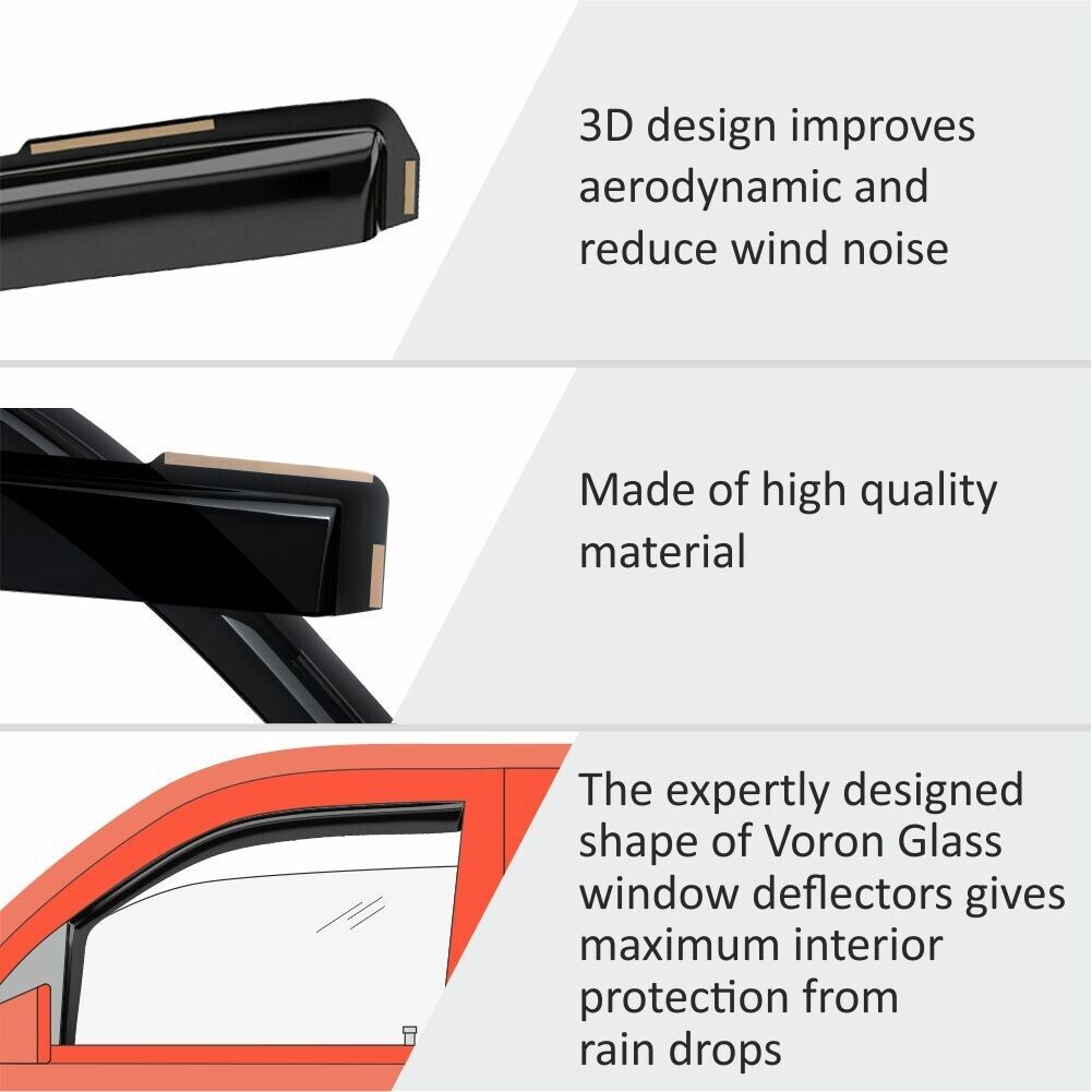 4 Pieces In-Channel Window Deflectors for Ford F150 SuperCab U896