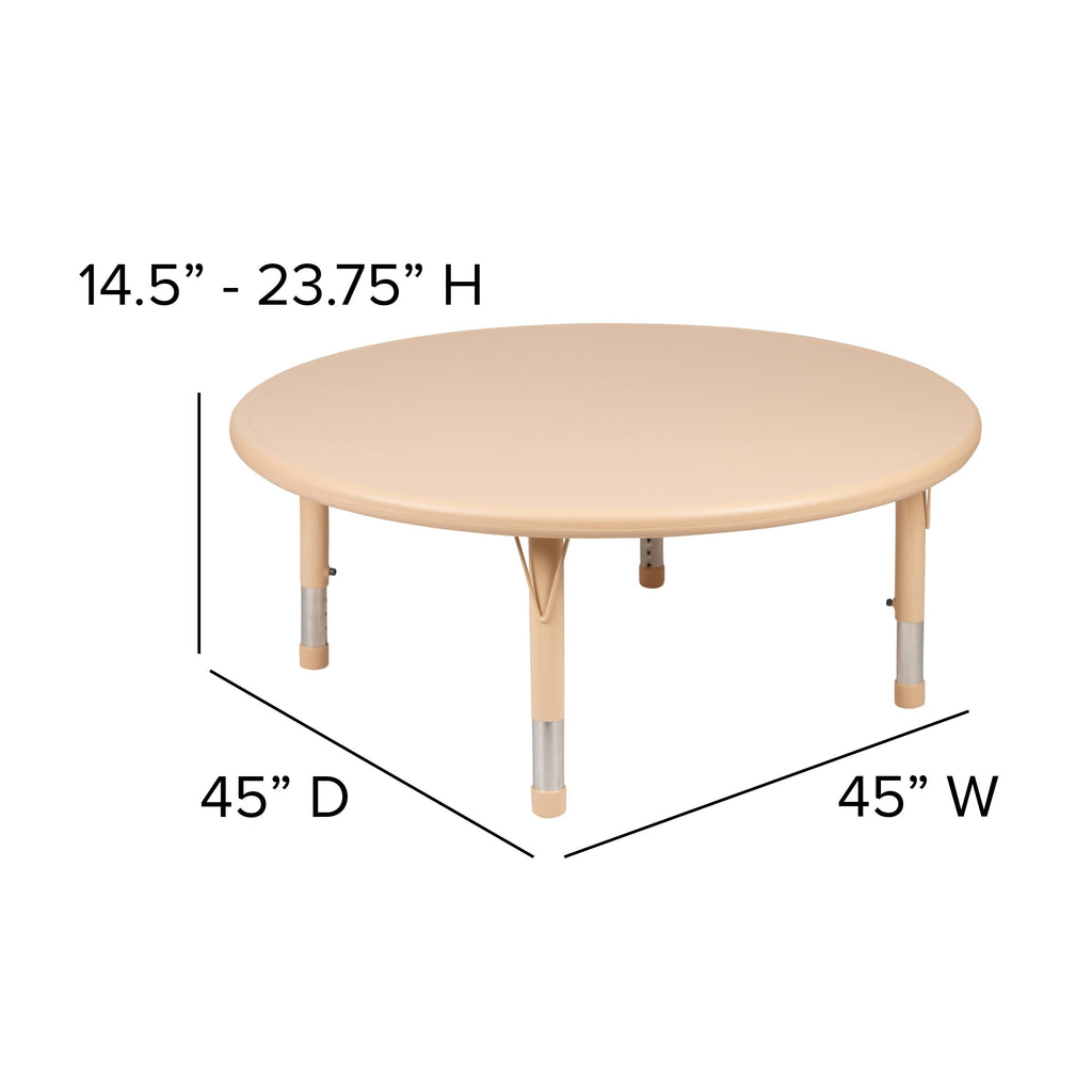 45 inch Round Plastic Height Adjustable Activity Table V80566