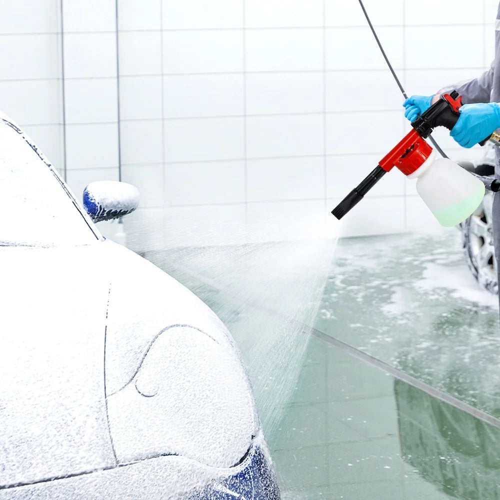 Car Wash Foam Sprayer Nozzle Kit with 1 Liter Bottle Universal Connectors X773490