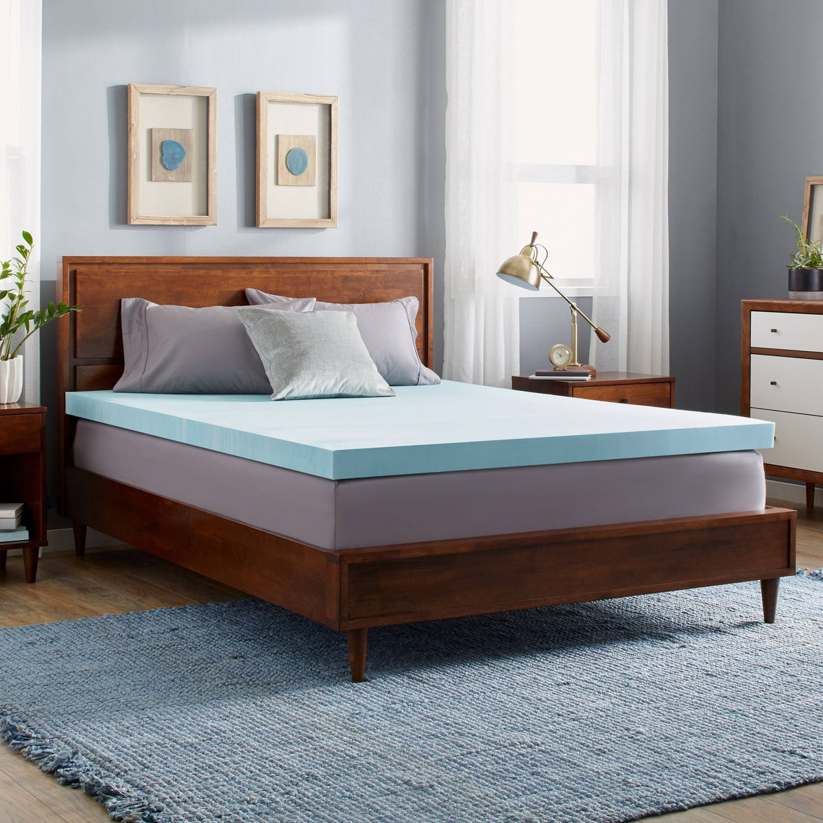 Gel Memory Foam Mattress Topper Queen 4 inch Z56116