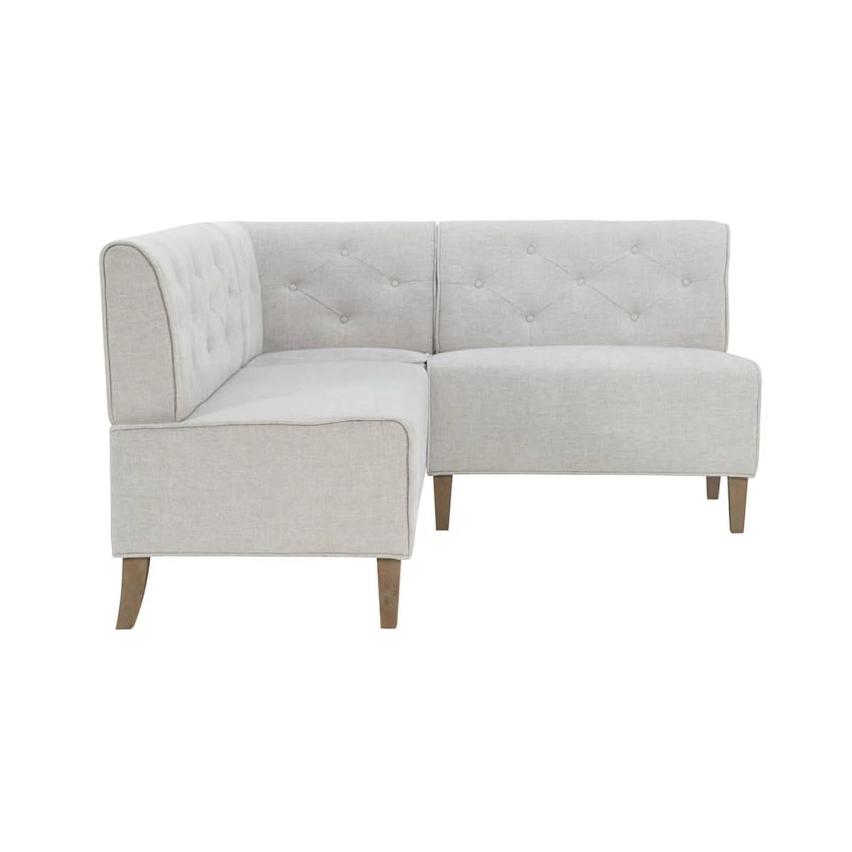 Light Gray Wooden Upholstered Corner Nook X7974