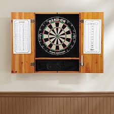 Solid Wood Cabinet and Sisal Bristle Dartboard Bundle A295