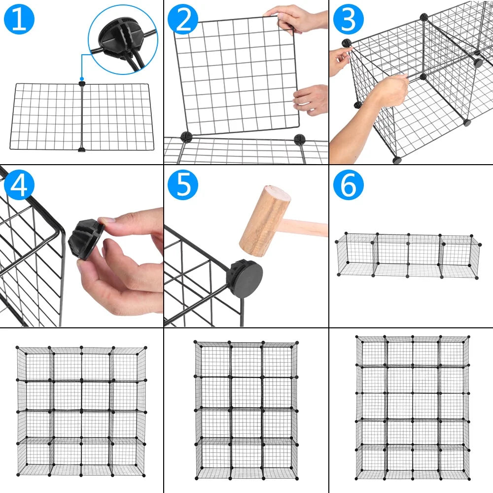 20-Cube Metal Wire Cube Storage Shelves Organizer K1876