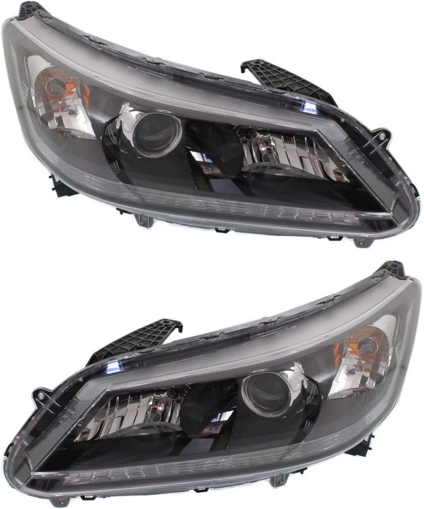 Honda Accord Headlight Assembly 2013 2014 Pair Halogen F129