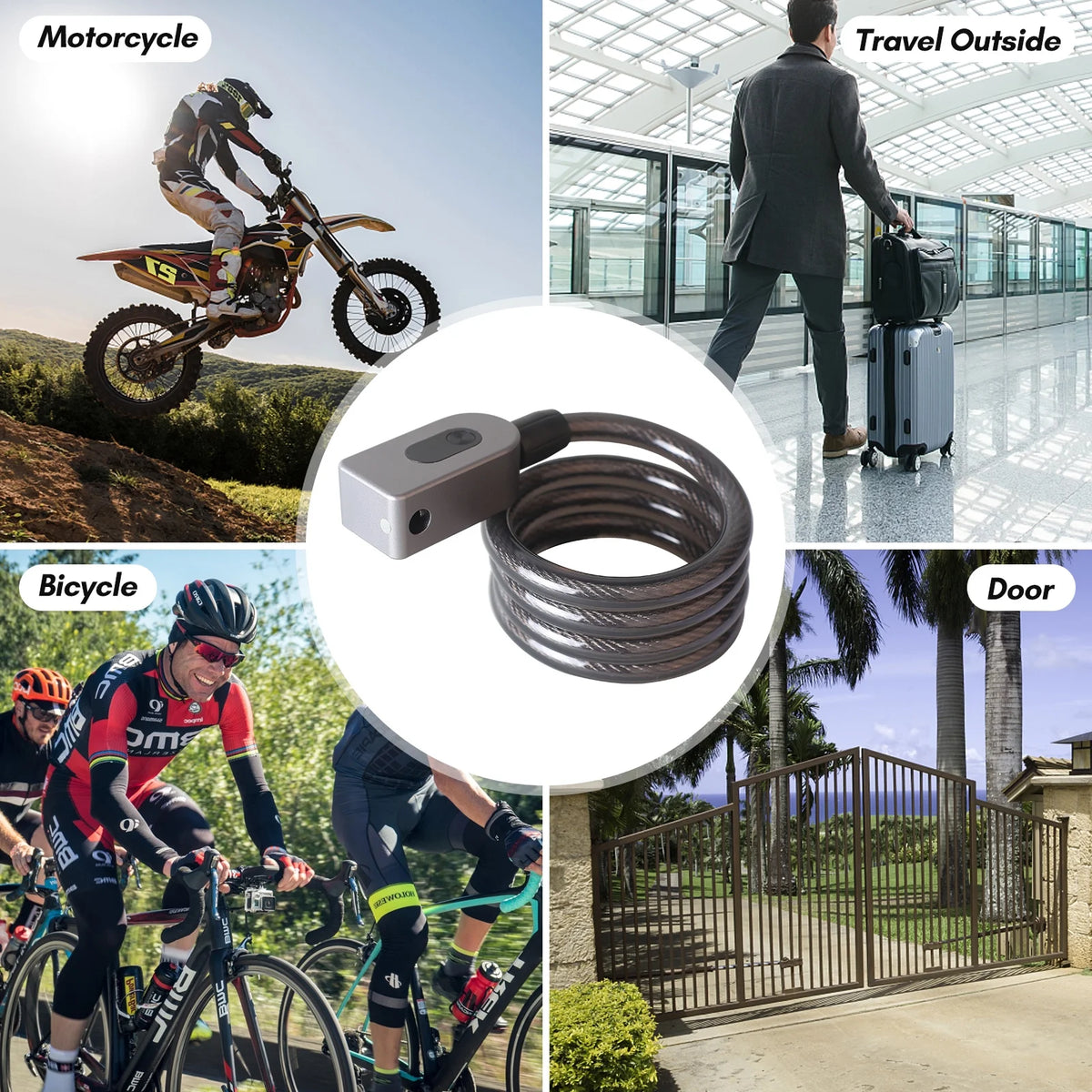 Keyless Cable Lock with Built-In Battery G72779