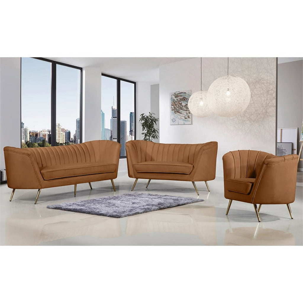 Saddle Velvet Loveseat D683478