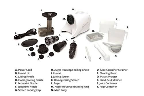 White Horizontal Slow Masticating Juicer C31064