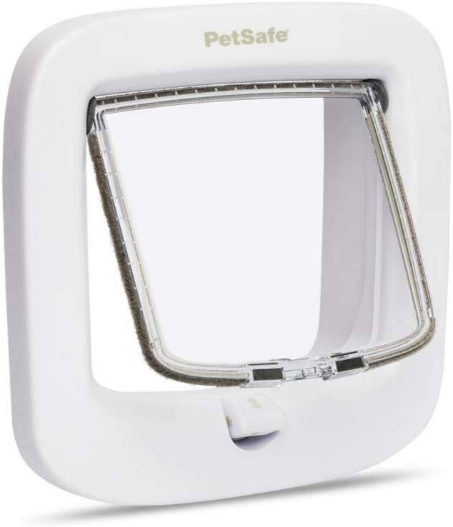 White 4 Way Locking Cat Flap O221