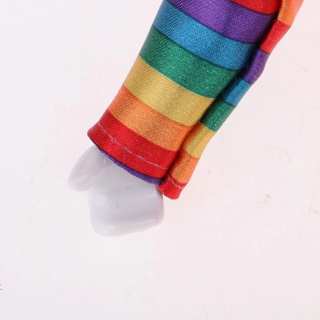 Porcelain Doll Collectibles, Hanging Foot Clown Marionette Puppet Toy, Desktop Decor Ornaments S506065