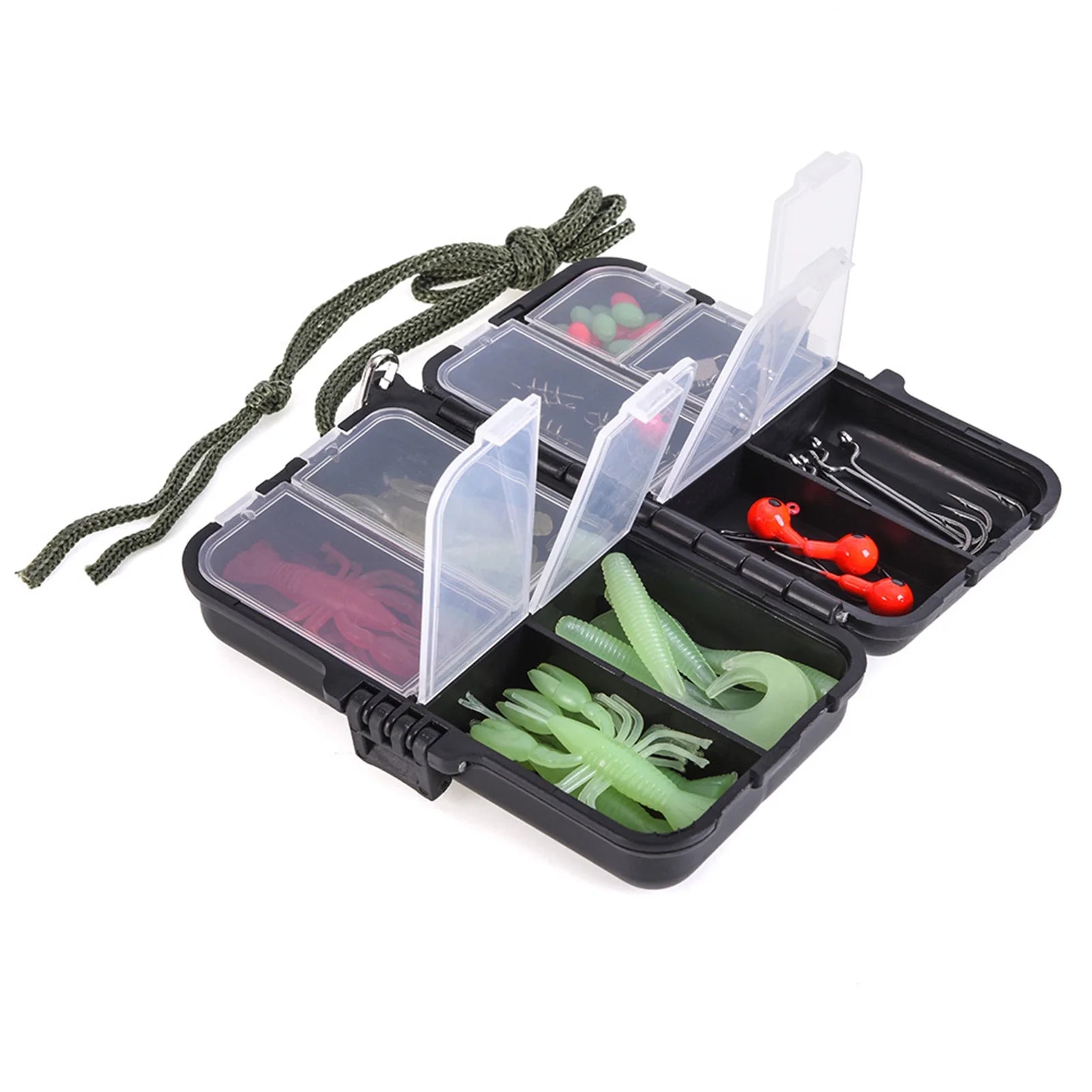 Fishing Rod Reel Combo Set, 2.1m Telescopic Rod, Spinning Reel, Hooks, and Soft Lures S952