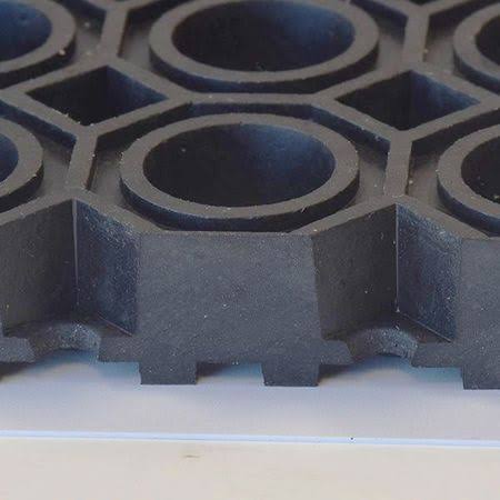 Rubber Entrance Mat, Black, 3Ft. x 5Ft. E80094