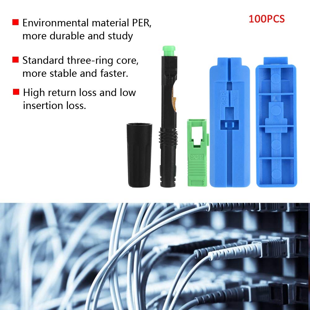 100PCS SC/APC Optic Fiber Quick Fast Connector Straight Plug L73950