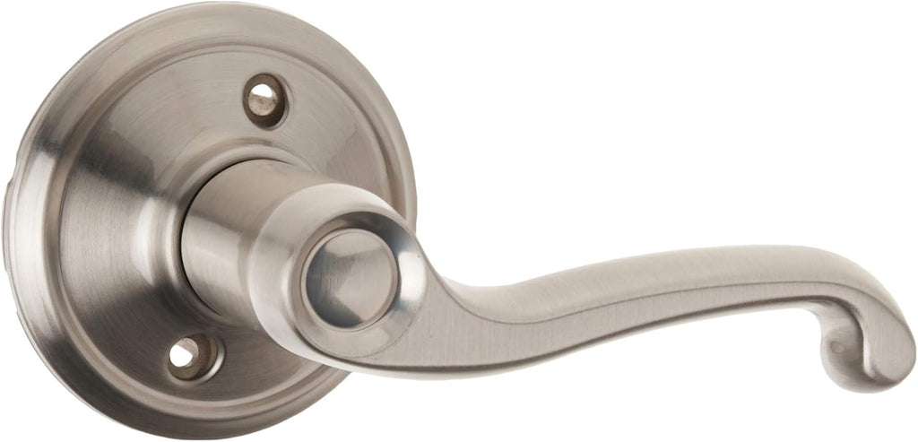Satin Nickel Smart Deadbolt with Camelot Trim & Front Entry Handleset with Left Hand Lever J42540