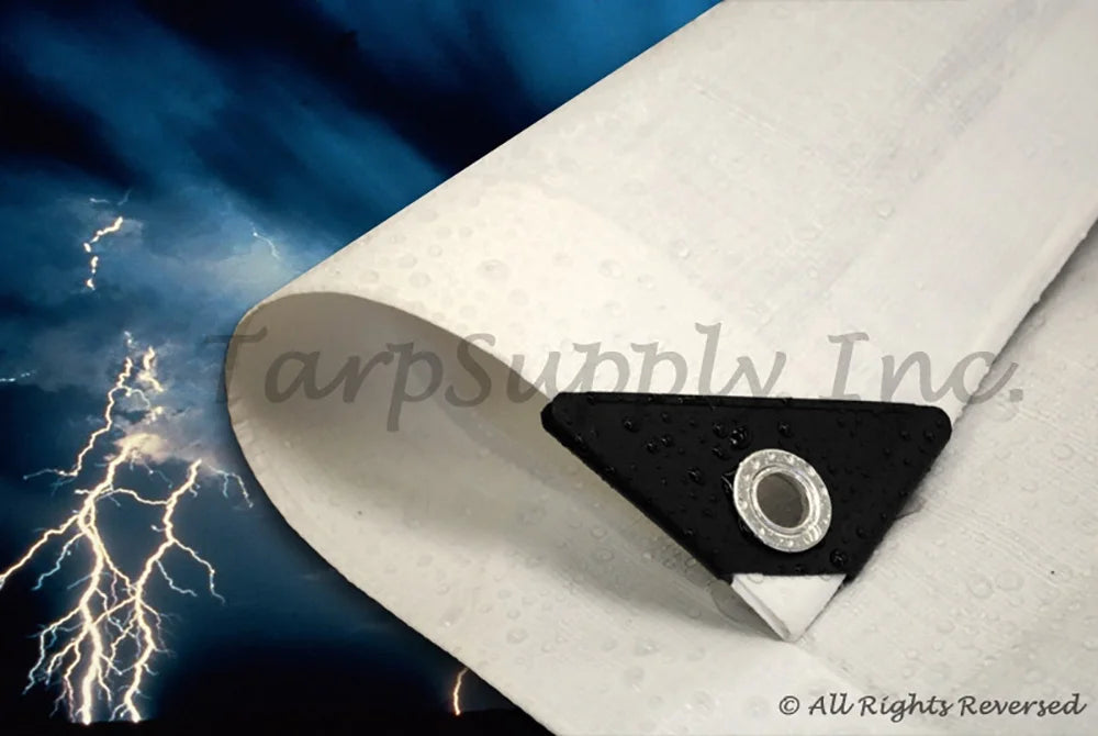 6'x8' Heavy Duty White Poly Tarp Cover M197227